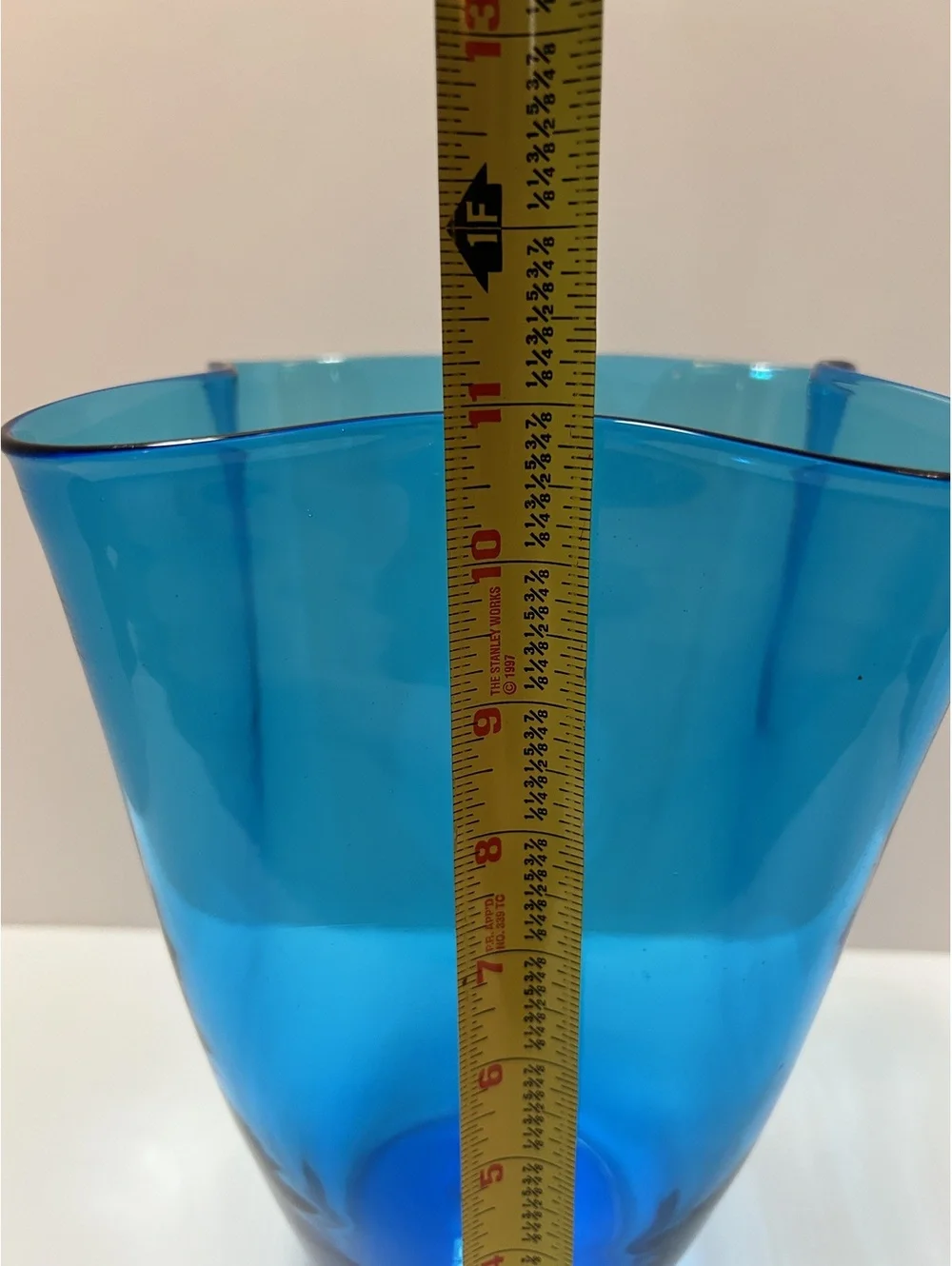 Blenko 404 Vase in Turquoise - medium Size 11 inches Tall